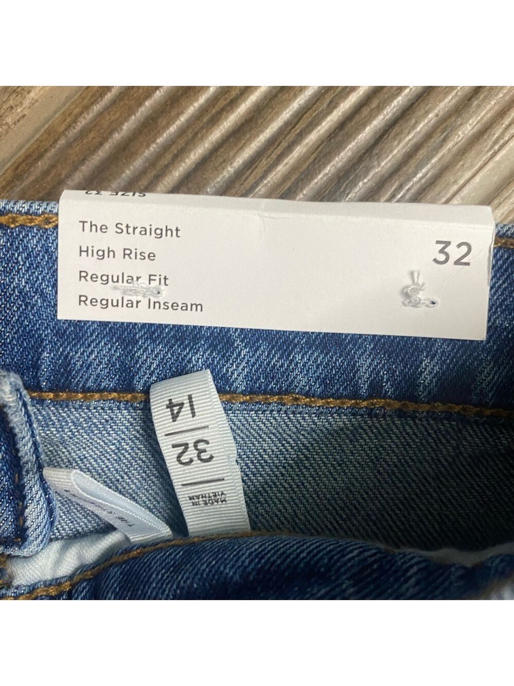 LOFT Women's Blue Straight High Rise Leg Jeans - Picture 4 of 6